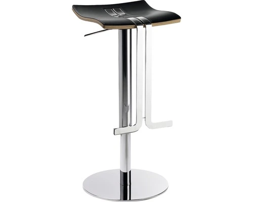 Mayer Sitzmöbel MAYER Barkruk Wave 86x39x39 Cm Chroom/zwart 1 Mayer Sitzmöbel MAYER Barkruk Wave 86x39x39 Cm Chroom/zwart