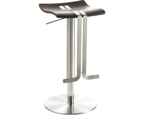 Mayer Sitzmöbel MAYER Barkruk Wave 86x39x39 Cm RVS/bruin 1 Mayer Sitzmöbel MAYER Barkruk Wave 86x39x39 Cm RVS/bruin