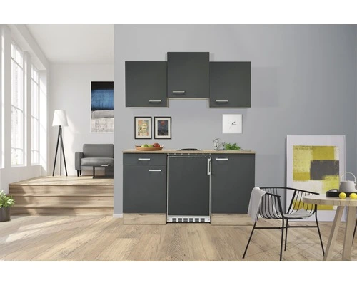 Flex-Well FLEX WELL Minikeuken Met Apparatuur Tiago Basaltgrijs Mat 150,5x60 Cm 1 Flex-Well FLEX WELL Minikeuken Met Apparatuur Tiago Basaltgrijs Mat 150,5x60 Cm