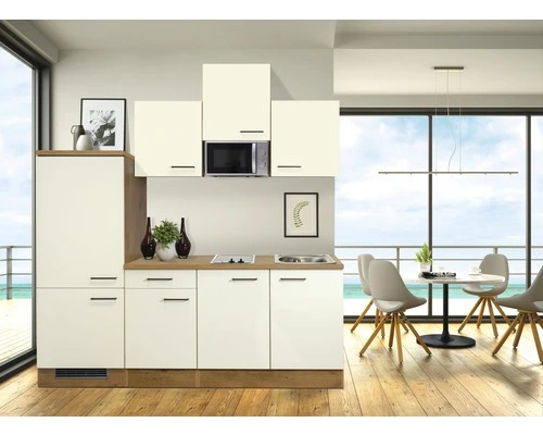 Flex-Well FLEX WELL Keukenblok Met Apparatuur Vintea Magnolia Mat 210x60 Cm 1 Flex-Well FLEX WELL Keukenblok Met Apparatuur Vintea Magnolia Mat 210x60 Cm