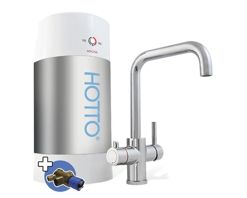 HOTTO Kokendwaterkraan Quadro Combiset Incl. Mengventiel 8 L Chroom 1 HOTTO Kokendwaterkraan Quadro Combiset Incl. Mengventiel 8 L Chroom