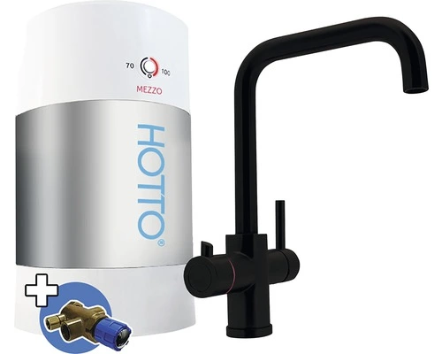 HOTTO Kokendwaterkraan Quadro Combiset Incl. Mengventiel 5 L Zwart 1 HOTTO Kokendwaterkraan Quadro Combiset Incl. Mengventiel 5 L Zwart
