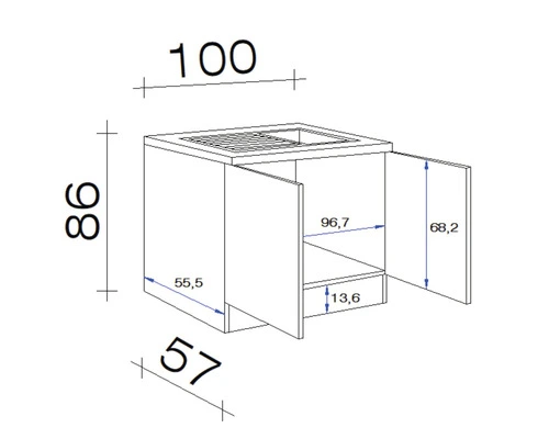 Flex-Well Spoelblok Wito Wit 100x60 Cm 2 Flex-Well Spoelblok Wito Wit 100x60 Cm - Afbeelding 2