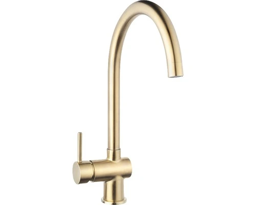 Keukenkraan Bent Geborsteld Messing 1 Keukenkraan Bent Geborsteld Messing