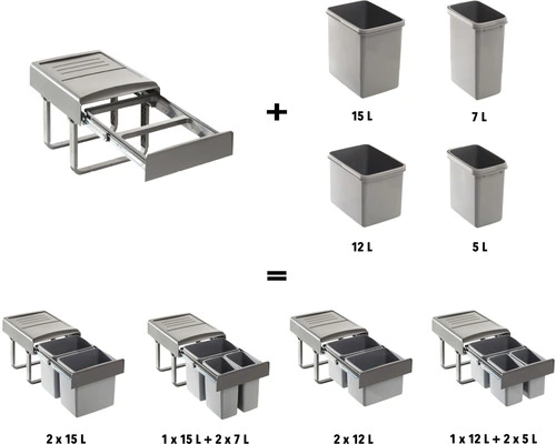 Centa Afvalemmer Kunststof Grijs 15 L 2 Centa Afvalemmer Kunststof Grijs 15 L - Afbeelding 2