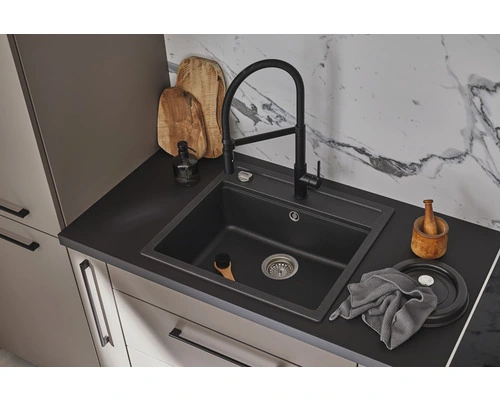 CENTA Spoelbak Baten 60 Composiet Asfalt 51x57 Cm 5 CENTA Spoelbak Baten 60 Composiet Asfalt 51x57 Cm - Afbeelding 5