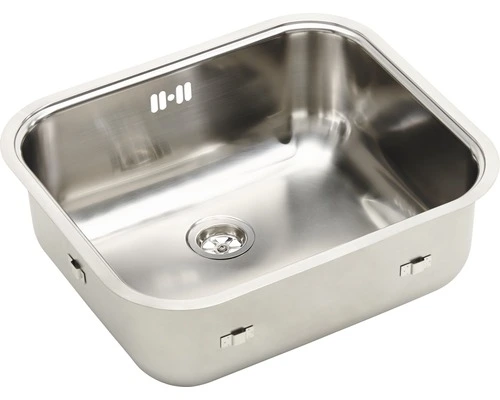 Inbouwspoelbak RVS Rechthoek 44,5x39,3 Cm Met Stop 2 Inbouwspoelbak RVS Rechthoek 44,5x39,3 Cm Met Stop - Afbeelding 2