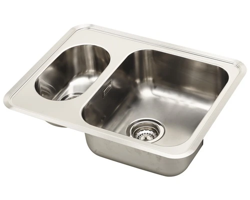 Inbouwspoelbak RVS Rechthoek 61,5x 49 Cm Met 2 Korfpluggen 3 Inbouwspoelbak RVS Rechthoek 61,5x 49 Cm Met 2 Korfpluggen - Afbeelding 3