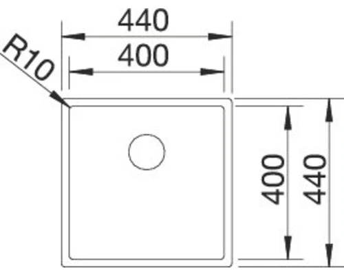 BLANCO Spoelbak Claron 400-IF Durinox® RVS Durinox® 44x44 Cm 2 BLANCO Spoelbak Claron 400-IF Durinox® RVS Durinox® 44x44 Cm - Afbeelding 2