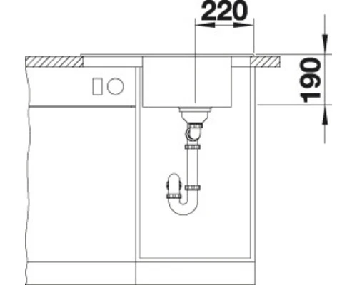 BLANCO Spoelbak Elon 45 S Antraciet 65x50 Cm 5 BLANCO Spoelbak Elon 45 S Antraciet 65x50 Cm - Afbeelding 5
