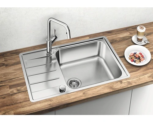 BLANCO Spoelbak Lemis RVS Geborstelde Afwerking 78x50 Cm 2 BLANCO Spoelbak Lemis RVS Geborstelde Afwerking 78x50 Cm - Afbeelding 2