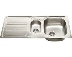 Opbouwspoelbak RVS Anderhalf 100x50 Cm Met Afdruip