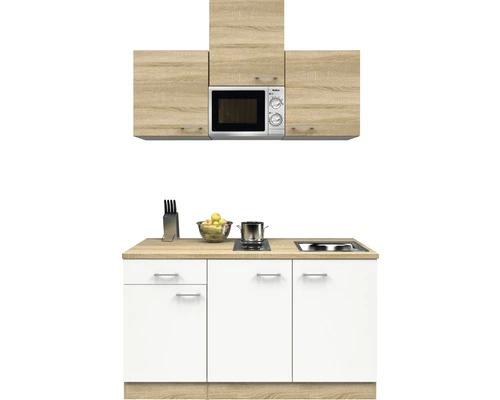 Flex-Well FLEX WELL Minikeuken Met Apparatuur Samoa Wit En Sonoma Eiken Mat 150,5x60 Cm 1 Flex-Well FLEX WELL Minikeuken Met Apparatuur Samoa Wit En Sonoma Eiken Mat 150,5x60 Cm