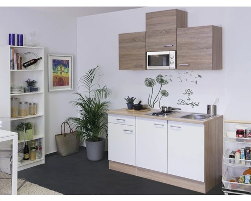 Flex-Well FLEX WELL Minikeuken Met Apparatuur Samoa Wit En Sonoma Eiken Mat 150,5x60 Cm 2 Flex-Well FLEX WELL Minikeuken Met Apparatuur Samoa Wit En Sonoma Eiken Mat 150,5x60 Cm - Afbeelding 2