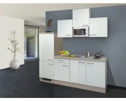 Flex-Well FLEX WELL Keukenblok Met Apparatuur Abaco Parelmoer Glanzend 210x60 Cm