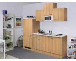 Flex-Well FLEX WELL Keukenblok Met Apparatuur Nano Beuken-decor Mat 210x60 Cm