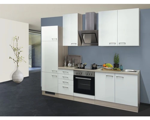 Flex-Well FLEX WELL Keukenblok Met Apparatuur Abaco Parelmoer Glanzend 270x60 Cm 1 Flex-Well FLEX WELL Keukenblok Met Apparatuur Abaco Parelmoer Glanzend 270x60 Cm