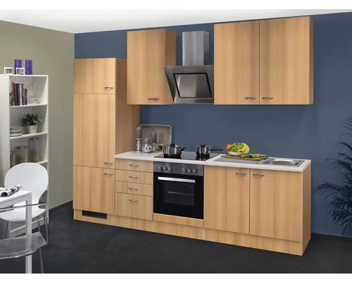 Flex-Well FLEX WELL Keukenblok Met Apparatuur Nano Beuken-decor Mat 270x60 Cm 1 Flex-Well FLEX WELL Keukenblok Met Apparatuur Nano Beuken-decor Mat 270x60 Cm