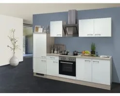 Flex-Well FLEX WELL Keukenblok Met Apparatuur Abaco Parelmoer Glanzend 270x60 Cm