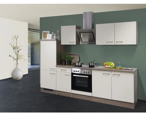 Flex-Well FLEX WELL Keukenblok Met Apparatuur Eico Magnoliawit Mat 270x60 Cm 1 Flex-Well FLEX WELL Keukenblok Met Apparatuur Eico Magnoliawit Mat 270x60 Cm