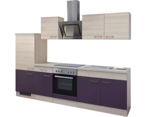 Flex-Well FLEX WELL Keukenblok Met Apparatuur Focus Acacia En Aubergine Mat 270x60 Cm 5 Flex-Well FLEX WELL Keukenblok Met Apparatuur Focus Acacia En Aubergine Mat 270x60 Cm - Afbeelding 5