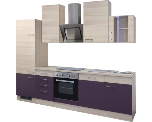Flex-Well FLEX WELL Keukenblok Met Apparatuur Focus Acacia En Aubergine Mat 280x60 Cm 6 Flex-Well FLEX WELL Keukenblok Met Apparatuur Focus Acacia En Aubergine Mat 280x60 Cm - Afbeelding 6