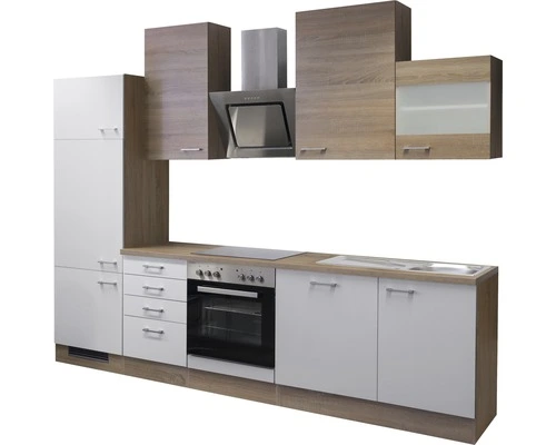 Flex-Well FLEX WELL Keukenblok Met Apparatuur Samoa Wit En Sonoma Eiken Mat 280x60 Cm 6 Flex-Well FLEX WELL Keukenblok Met Apparatuur Samoa Wit En Sonoma Eiken Mat 280x60 Cm - Afbeelding 6