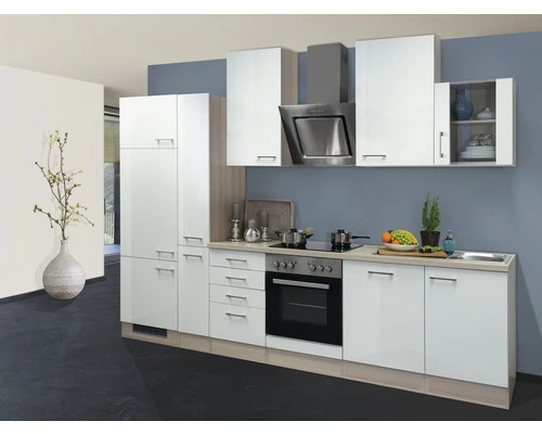 Flex-Well FLEX WELL Keukenblok Met Apparatuur Abaco Parelmoer Glanzend 310x60 Cm 1 Flex-Well FLEX WELL Keukenblok Met Apparatuur Abaco Parelmoer Glanzend 310x60 Cm