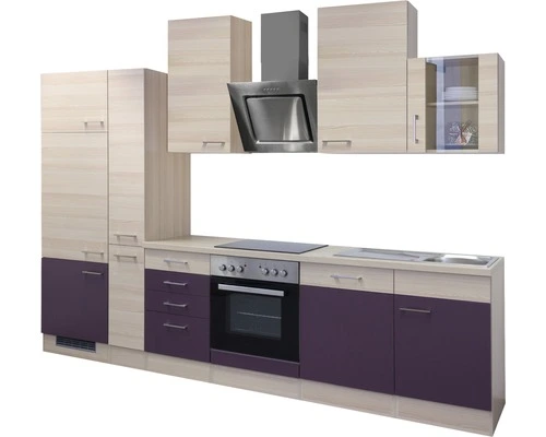 Flex-Well FLEX WELL Keukenblok Met Apparatuur Focus Acacia En Aubergine Mat 310x60 Cm 6 Flex-Well FLEX WELL Keukenblok Met Apparatuur Focus Acacia En Aubergine Mat 310x60 Cm - Afbeelding 6