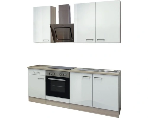 Flex-Well FLEX WELL Keukenblok Met Apparatuur Abaco Parelmoer Glanzend 210x60 Cm 4 Flex-Well FLEX WELL Keukenblok Met Apparatuur Abaco Parelmoer Glanzend 210x60 Cm - Afbeelding 4