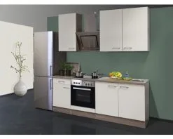 Flex-Well FLEX WELL Keukenblok Met Apparatuur Eico Magnoliawit Mat 210x60 Cm