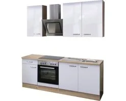 Flex-Well FLEX WELL Keukenblok Met Apparatuur Valero Wit Hoogglans 210x60 Cm -Spoelbakken Verkoop DV 8 5769758 04 4c DE 20170623092706