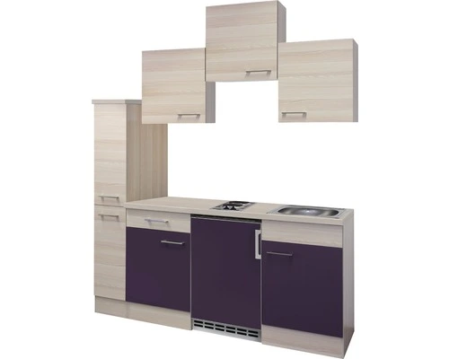 Flex-Well FLEX WELL Minikeuken Met Apparatuur Focus Acacia En Aubergine Mat 180x60 Cm 3 Flex-Well FLEX WELL Minikeuken Met Apparatuur Focus Acacia En Aubergine Mat 180x60 Cm - Afbeelding 3