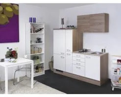 Flex-Well FLEX WELL Minikeuken Met Apparatuur Samoa Wit En Sonoma Eiken Mat 190x60 Cm