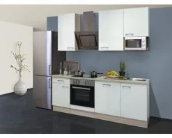 Spoelbakken Verkoop 17 Flex-Well FLEX WELL Keukenblok Met Apparatuur Abaco Parelmoer Glanzend 220x60 Cm