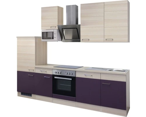 Flex-Well FLEX WELL Keukenblok Met Apparatuur Focus Acacia En Aubergine Mat 280x60 Cm 6 Flex-Well FLEX WELL Keukenblok Met Apparatuur Focus Acacia En Aubergine Mat 280x60 Cm - Afbeelding 6