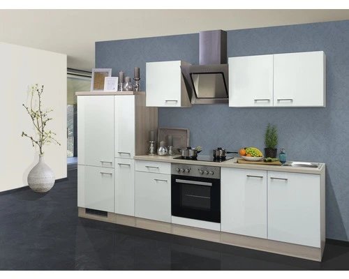 Flex-Well FLEX WELL Keukenblok Met Apparatuur Abaco Parelmoer Glanzend 300x60 Cm 1 Flex-Well FLEX WELL Keukenblok Met Apparatuur Abaco Parelmoer Glanzend 300x60 Cm