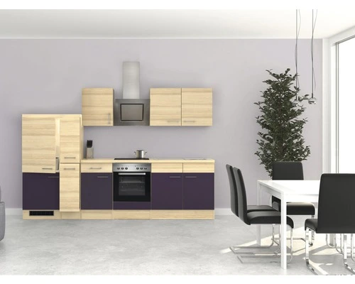 Flex-Well FLEX WELL Keukenblok Met Apparatuur Focus Acacia En Aubergine Mat 300x60 Cm 5 Flex-Well FLEX WELL Keukenblok Met Apparatuur Focus Acacia En Aubergine Mat 300x60 Cm - Afbeelding 5