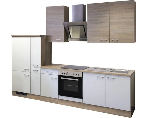 Flex-Well FLEX WELL Keukenblok Met Apparatuur Samoa Wit En Sonoma Eiken Mat 300x60 Cm 6 Flex-Well FLEX WELL Keukenblok Met Apparatuur Samoa Wit En Sonoma Eiken Mat 300x60 Cm - Afbeelding 6