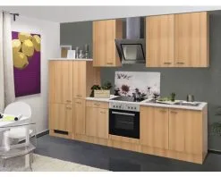 Flex-Well FLEX WELL Keukenblok Met Apparatuur Nano Beuken-decor Mat 300x60 Cm