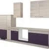 Flex-Well FLEX WELL Keukenblok Zonder Apparatuur Focus Acacia En Aubergine Mat 300x60 Cm