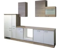 Flex-Well FLEX WELL Keukenblok Zonder Apparatuur Samoa Wit En Sonoma Eiken Mat 310x60 Cm