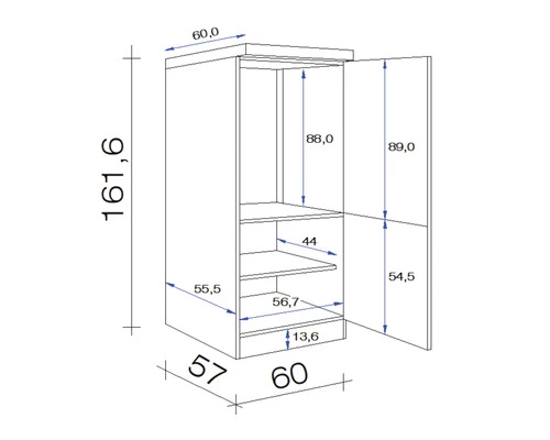 Flex-Well FLEX WELL Apparatenombouwkast Riva 60x162x60 Cm 2 Flex-Well FLEX WELL Apparatenombouwkast Riva 60x162x60 Cm - Afbeelding 2