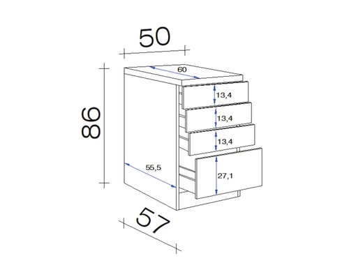 Flex-Well FLEX WELL Onderkast Riva 50x86x60 Cm 2 Flex-Well FLEX WELL Onderkast Riva 50x86x60 Cm - Afbeelding 2