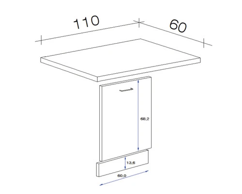 Flex-Well FLEX WELL Vaatwasserdeur T.b.v. Keukenblok Riva 110x86x60 Cm 2 Flex-Well FLEX WELL Vaatwasserdeur T.b.v. Keukenblok Riva 110x86x60 Cm - Afbeelding 2