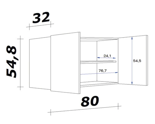 Flex-Well FLEX WELL Bovenkast Focus 80x55x32 Cm 2 Flex-Well FLEX WELL Bovenkast Focus 80x55x32 Cm - Afbeelding 2