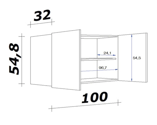 Flex-Well FLEX WELL Bovenkast Wito 100x55x32 Cm 2 Flex-Well FLEX WELL Bovenkast Wito 100x55x32 Cm - Afbeelding 2