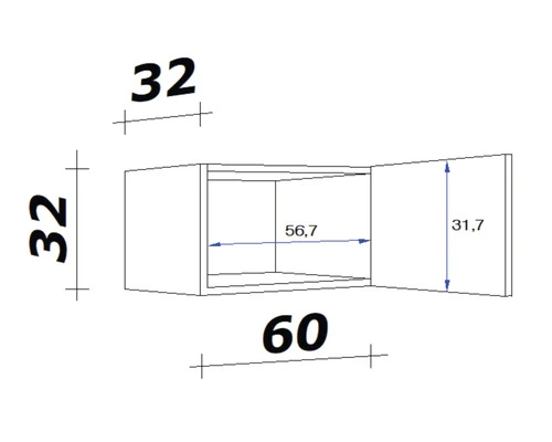 Flex-Well FLEX WELL Hangkast Valero 60x32x32 Cm 2 Flex-Well FLEX WELL Hangkast Valero 60x32x32 Cm - Afbeelding 2