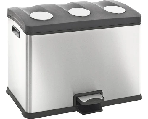 EKO Pedaalemmer Rejoice Recycling Mat RVS 3x12 L 1 EKO Pedaalemmer Rejoice Recycling Mat RVS 3x12 L