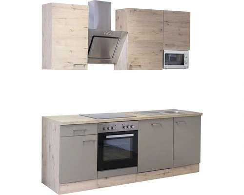 Flex-Well FLEX WELL Keukenblok Met Apparatuur Riva Kwartsiet Cubaniet En San Remo Eiken Licht Mat 220x60 Cm 5 Flex-Well FLEX WELL Keukenblok Met Apparatuur Riva Kwartsiet Cubaniet En San Remo Eiken Licht Mat 220x60 Cm - Afbeelding 5